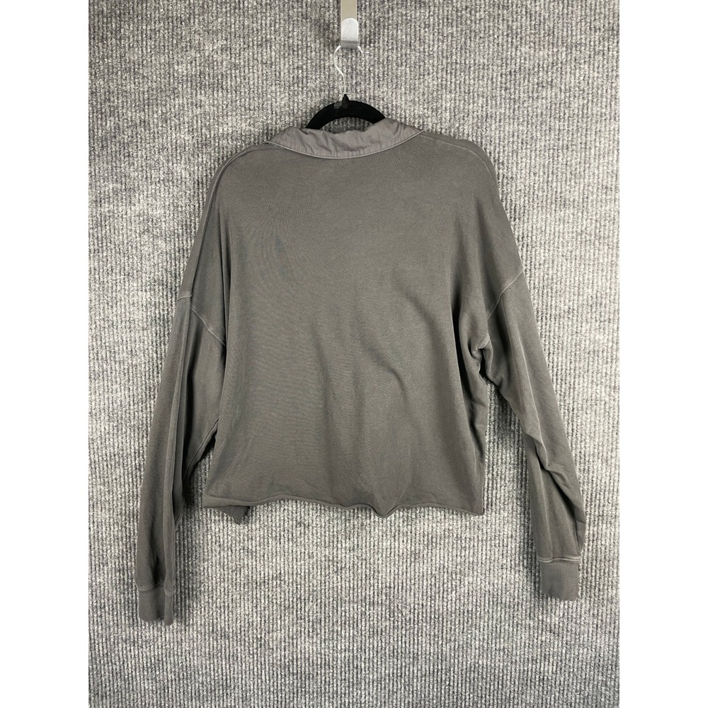 Aerie Popover Polo Sweatshirt Oversized Large Graphic Wash Minimalist Lounge L - Picture 8 of 9